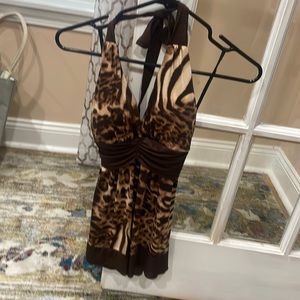 Brown leopard halter